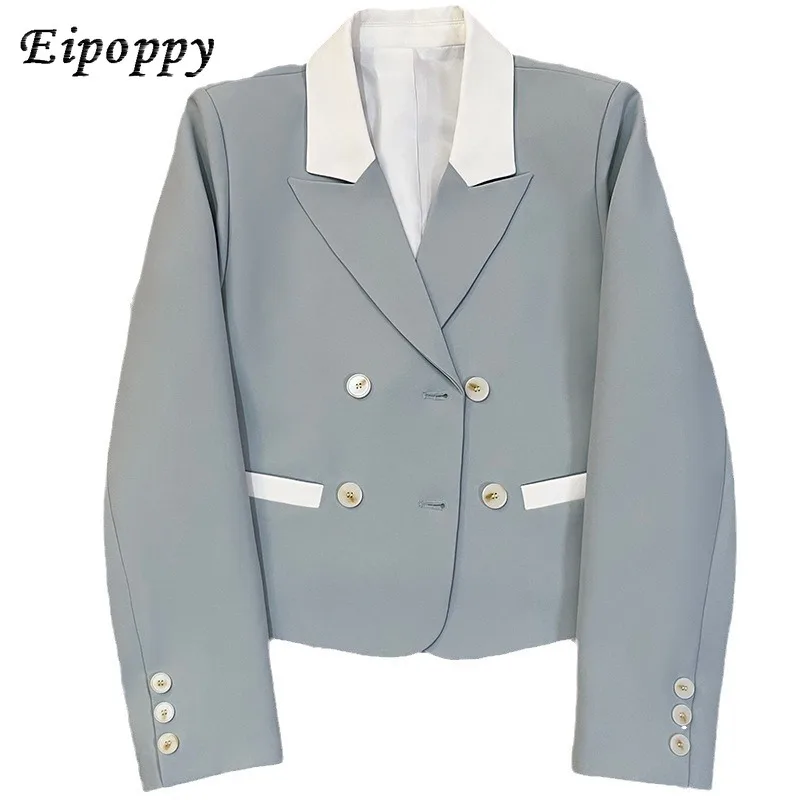 Blue premium Korean style age reducing temperament suit for women