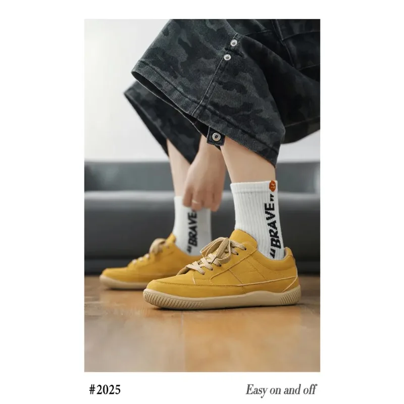 

Couple's Sneakers 2025 Autumn New Men Trend Vintage Non Slip Casual Shoes Height Increase Fashion Lace Up Women Vulcanized Shoes