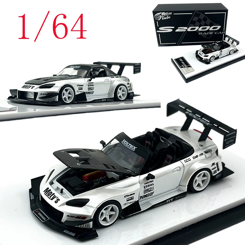 

Micro Turbo MT Diecast 1/64 Honda Alloy Car Model Honda S2000 Race Car Opening Hood Play Vehicles Toys for Boys