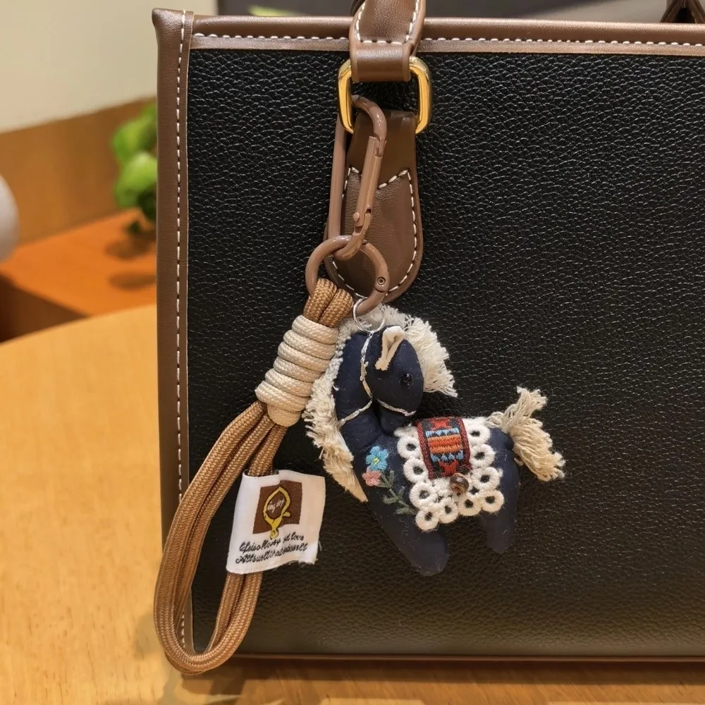 Stuffed Animal Horse Plush Keychain Hanging Decor Backpack Ornaments Horse Year Key Ring Cute Design Lucky Mascot Pony Pendant