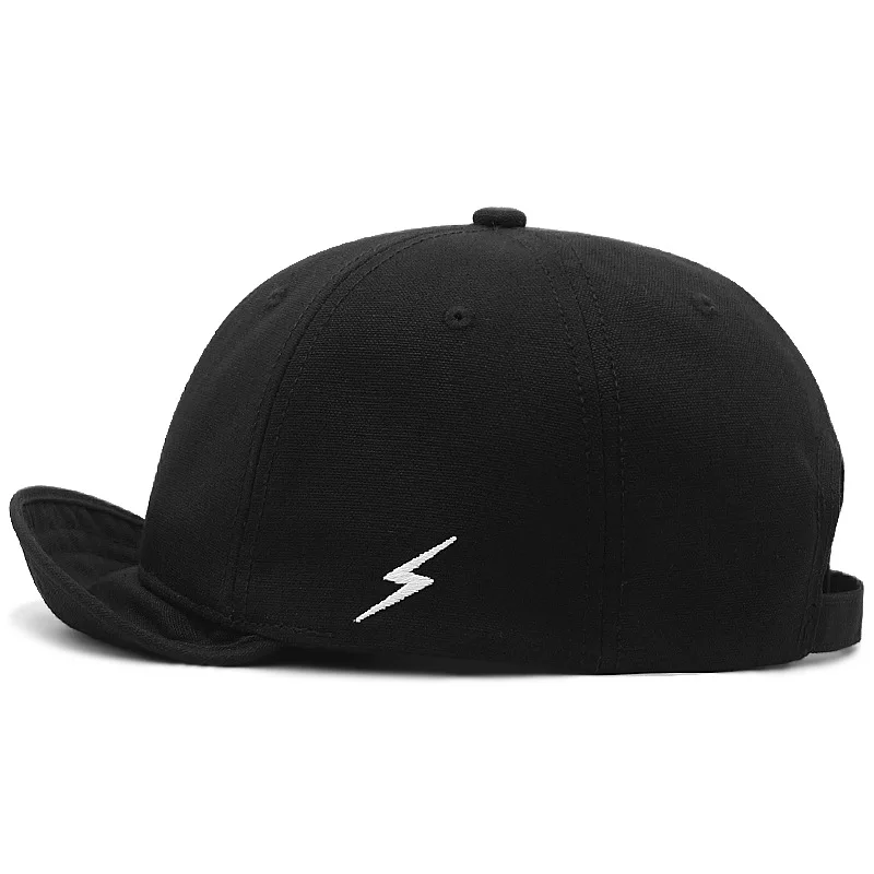 New Fashion Flip Up Short Visor Baseball Cap Men Big Size Big Head Lightning Trucker Hat Snapback Dad Cap Women