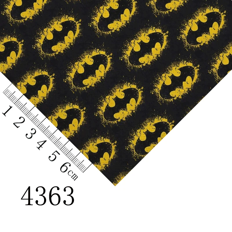 20*134cm roll cartoon batman print faux synthetic leather roll  DIY bag and bow material