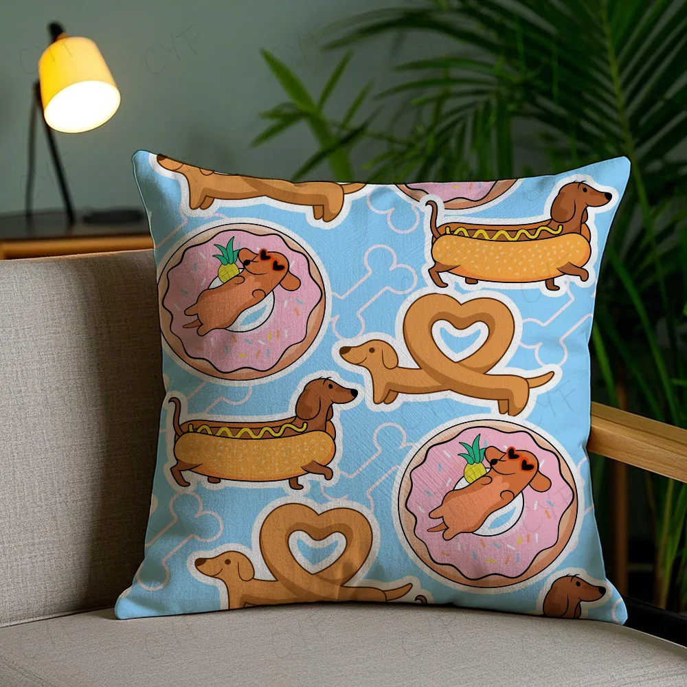 Lipstick Dog Cute Theme Double-sided Printed pillow cover Short plush Suitable living rooms bedrooms sofas throw cushion cover