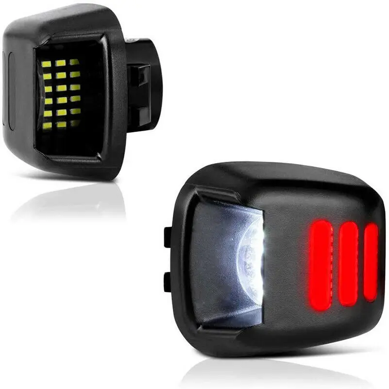 A00E-2Pcs Red Tube SMD LED License Plate Light For Nissan Navara D40 2005-2016