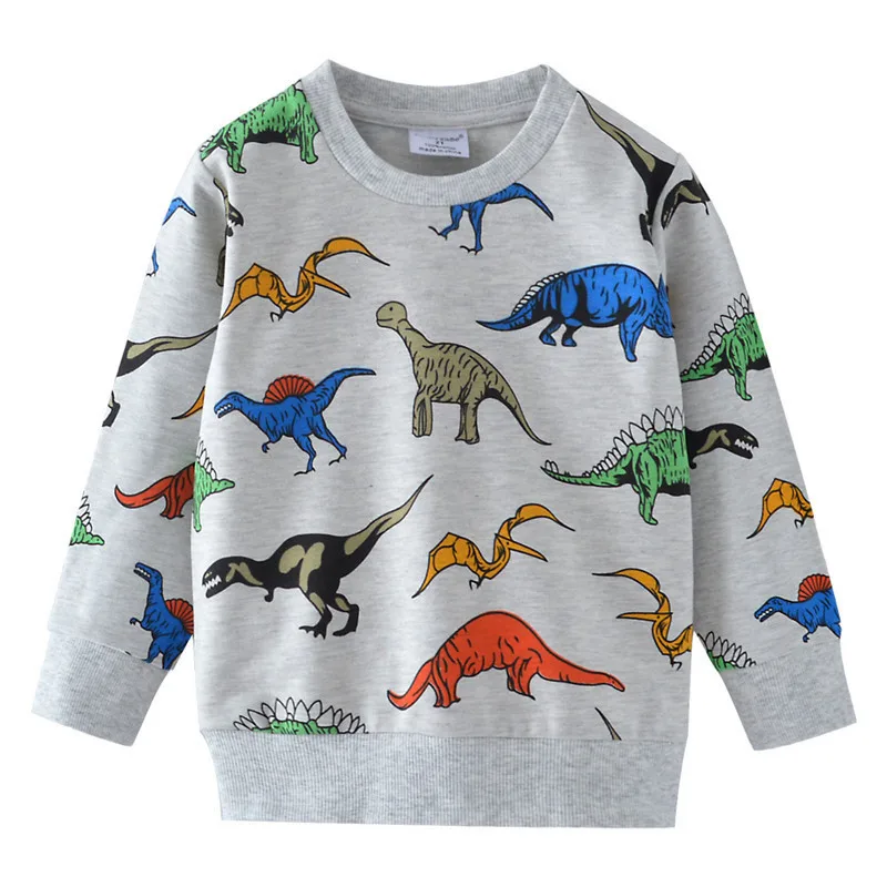 

Jumping Meters 2-7T Children's Boys Sweatshirts Dinosaur Clothes Cotton Autumn Streetwear Children's Fashion Kids Hooded Sweater