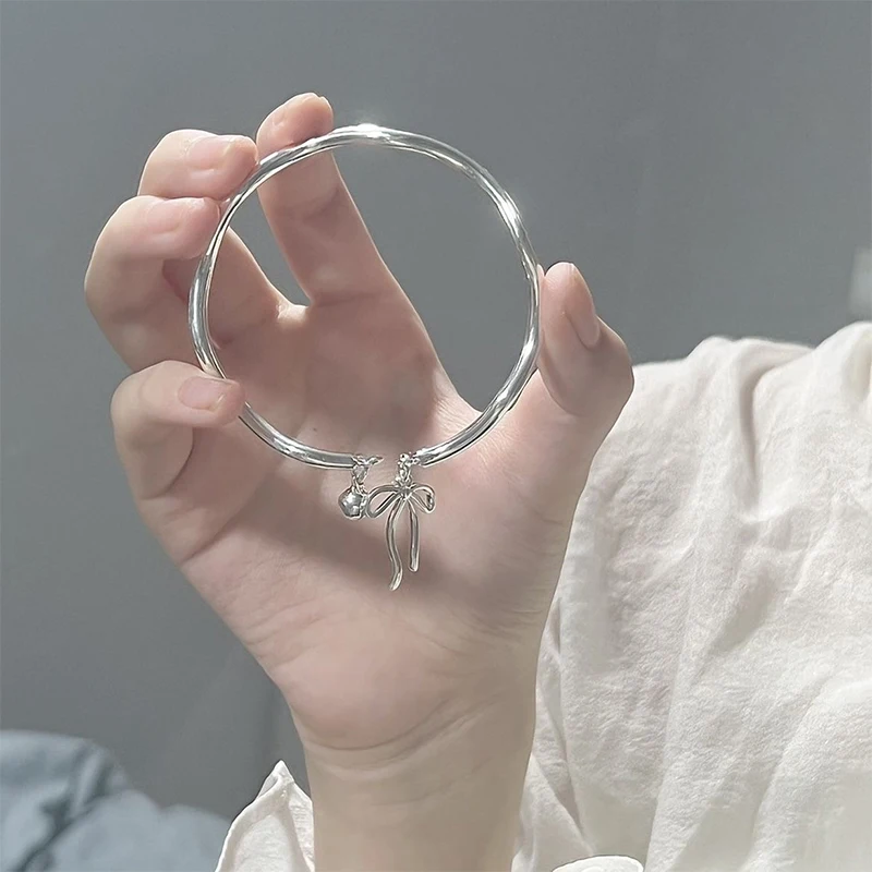 Fashion Bow Opening Bangle Twisted Thin Bangle For Women Girls Bowknot Open Korean Style Charm Cuff Bracelet Jewelry