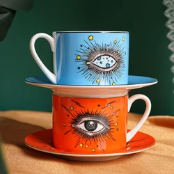 New Eyes Mug Coffee Cup Dish Set Ceramic Water Cup European Creative Household Tableware Afternoon Tea Cup