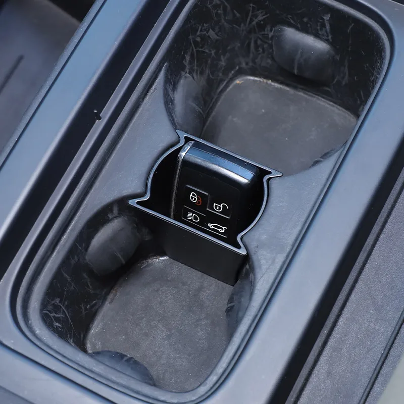 ABS الأسود لاند روفر ديفندر 90 110 130 2020-2024 سيارة مركز وحدة التحكم كأس الماء حامل صندوق تخزين الملحقات الداخلية #5