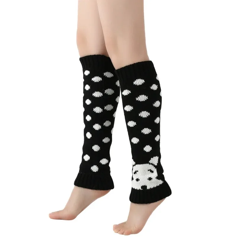 

Boots Sock Leg Warmers Womens Cartoon Dog Cuffs Y2k Accessory Warm Thermal Ladies Winter Ankle Gaiter Wool Long Socks Dot Female