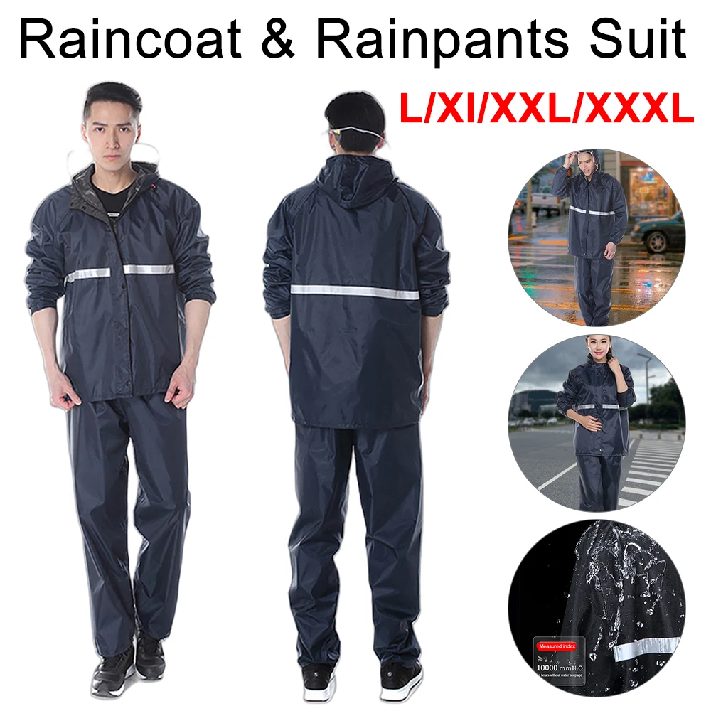 Raincoat and Rainpants Suit Full Body Rainstorm Prevention Electric Bicycle Motorcycle Takeaway Riding Reflective Split Raincoat