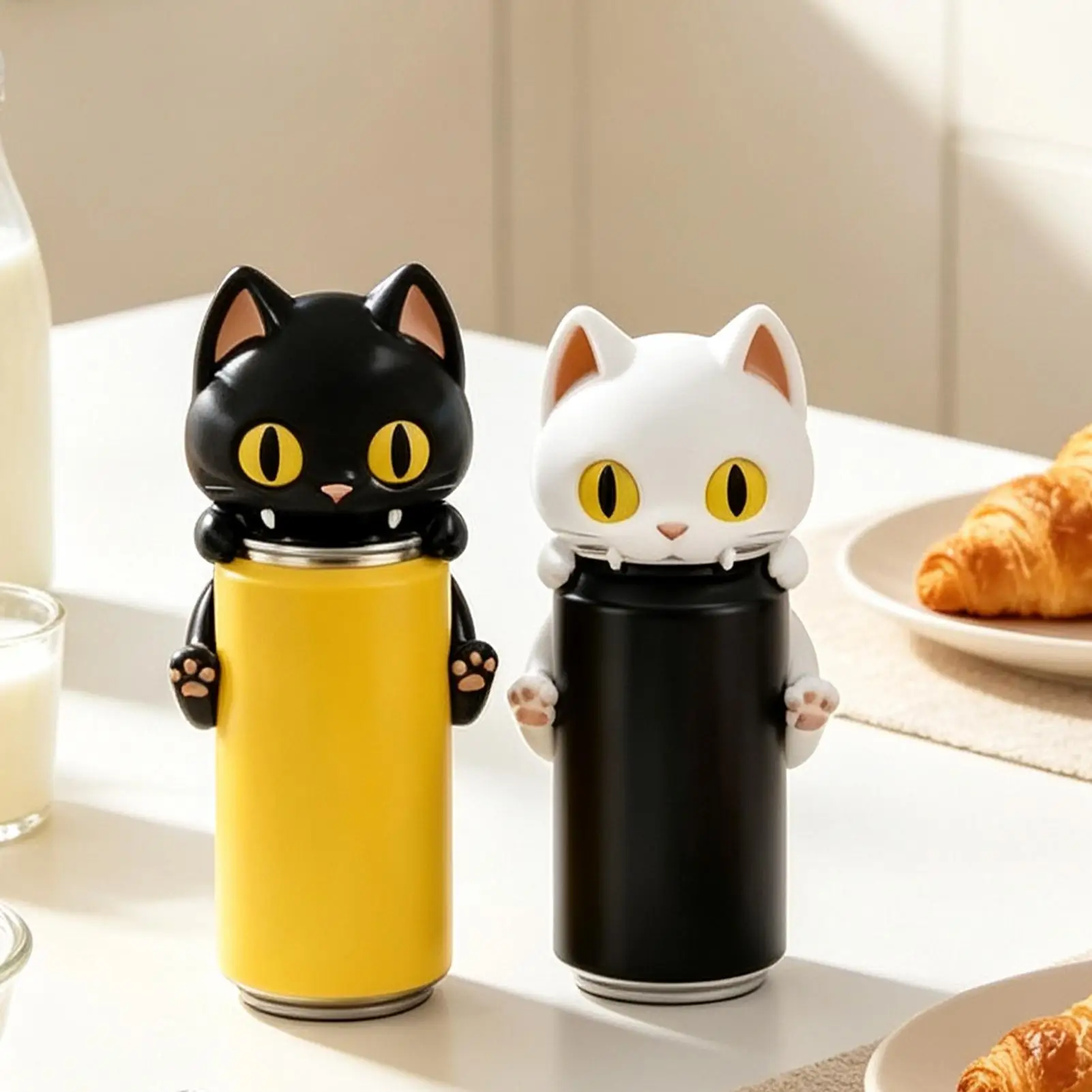 3D Printed Cat Shaped Can Cover for Pet Food, Reusable Airtight Lid Dust-Proof Cat Dog Food Saver, Home Kitchen Travel
