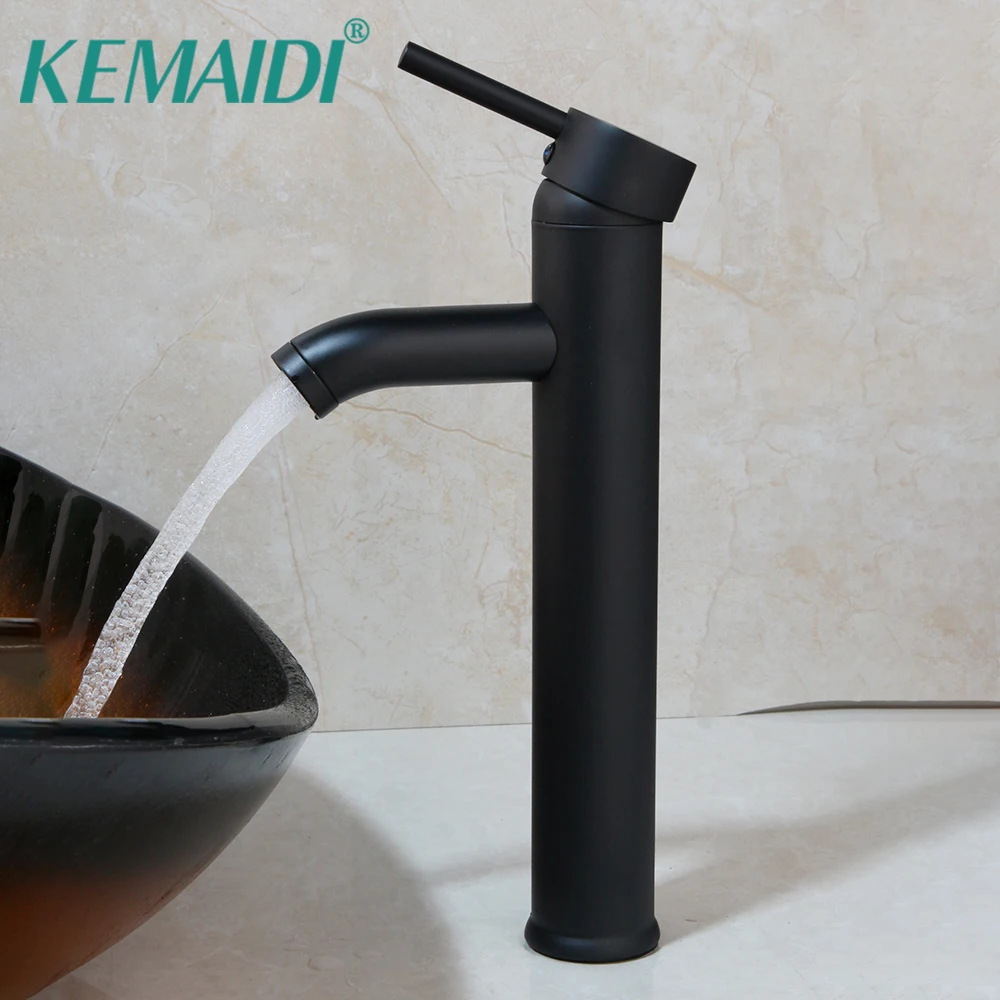 

KEMAIDI Black Bathroom Basin Faucet Deck Mount Bright Chrome Brush Nickel Washing Basin Sink Mixer Faucet Hot & Cold Water Mixer
