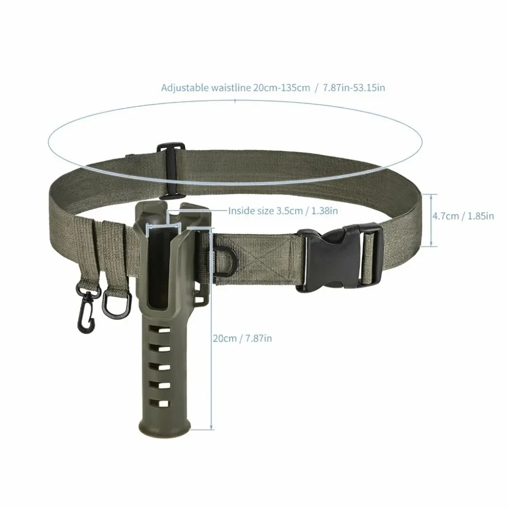 Verstellbarer Angelrutenhalter mit Gürtelclip und Schloss, Tragbare Angelausrüstung, Abnehmbarer Hüftgurt für Freihändiges Angeln – Detail 6