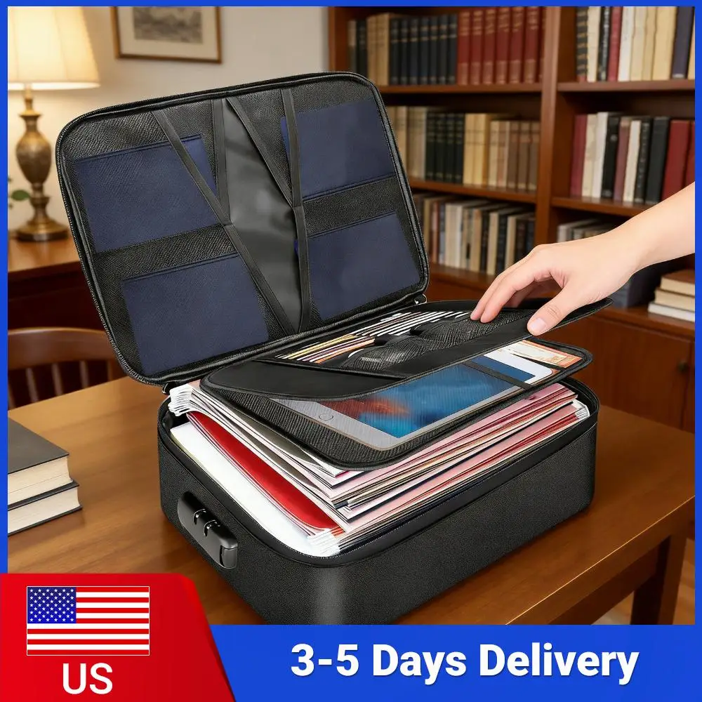 

Портативная дорожная сумка-органайзер с водонепроницаемой молнией для документов, ноутбука, паспорта, сертификатов и карт