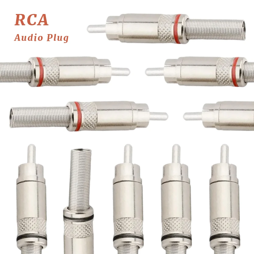 

RCA Male Plug Adapters Gold Plated Spring Solder Connector for Audio Video