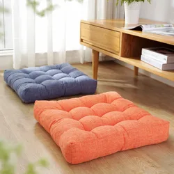 Square Large Floor Pillows Seating for Adults Tufted Cushions for Outdoor Yoga Tatami Fireplace Orange Meditation Chair Pillow