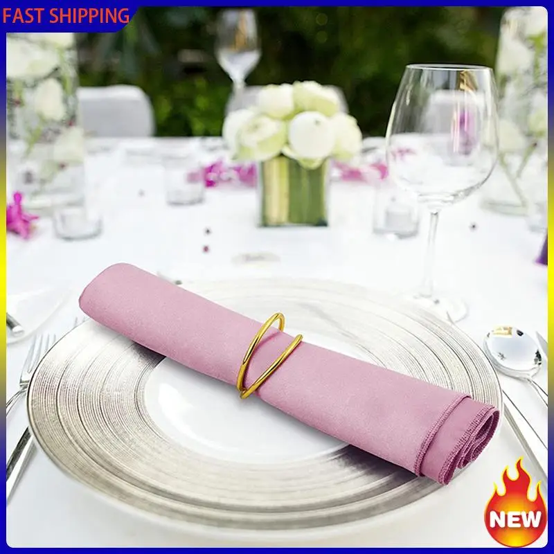 

Hot Trend-72Pcs Metal Spiral Napkin Ring Buckles Simple Napkin Rings For Weddings Reception Dinner Party Buffet Table Decor Gold
