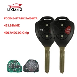 LIXiang Buttons Remote Car Key Control For Toyota prius hilux etios vios yaris corolla FCCID：B41TA ID67/G Chip 433 MHZ