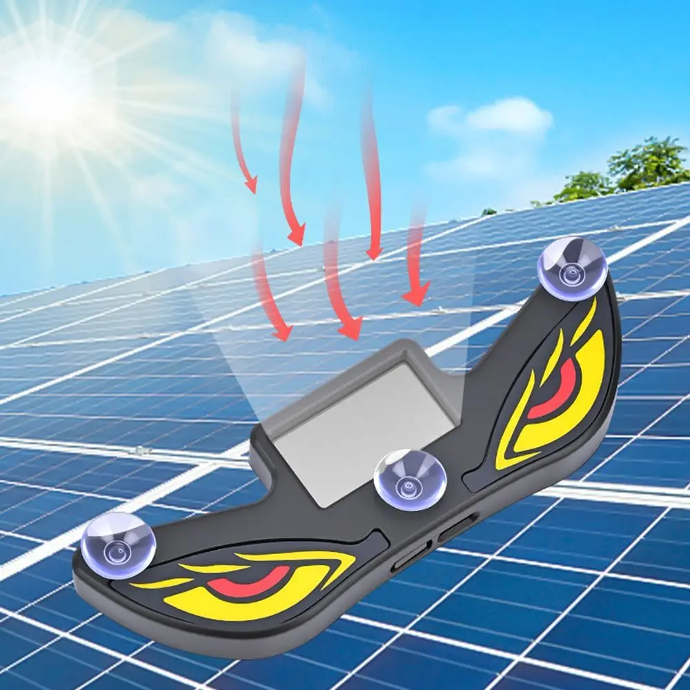 Wireless Solar Devil Eyes Car LED Warning Light Suction Cup Dynamic Display LED Car Light Car Decor Vibration Lights on