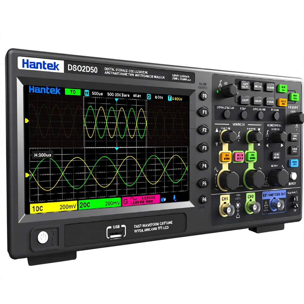 

DSO2D50 500MHz 2 Channel Digital Storage Oscilloscope with 2GSa /s Real Time Sampling and Protocol Decode