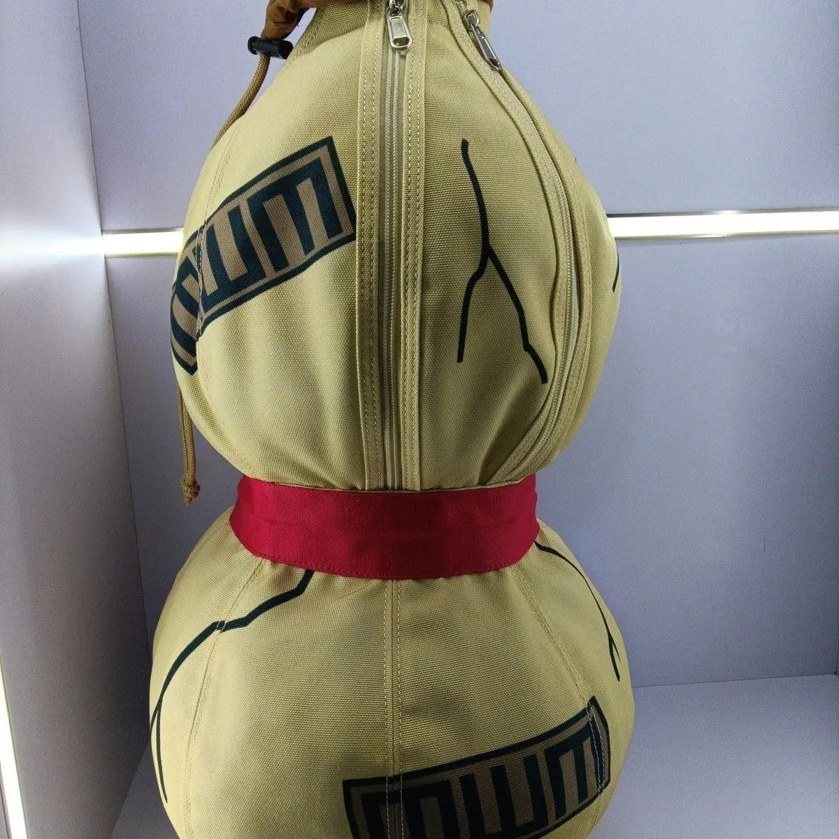 Cos Accessory Cosplay Naruto Gaara Gourd Shape Backpack Canvas Prop Bag Uzumaki Anime Shoulder Satchel Bag Kid Fangift Halloween