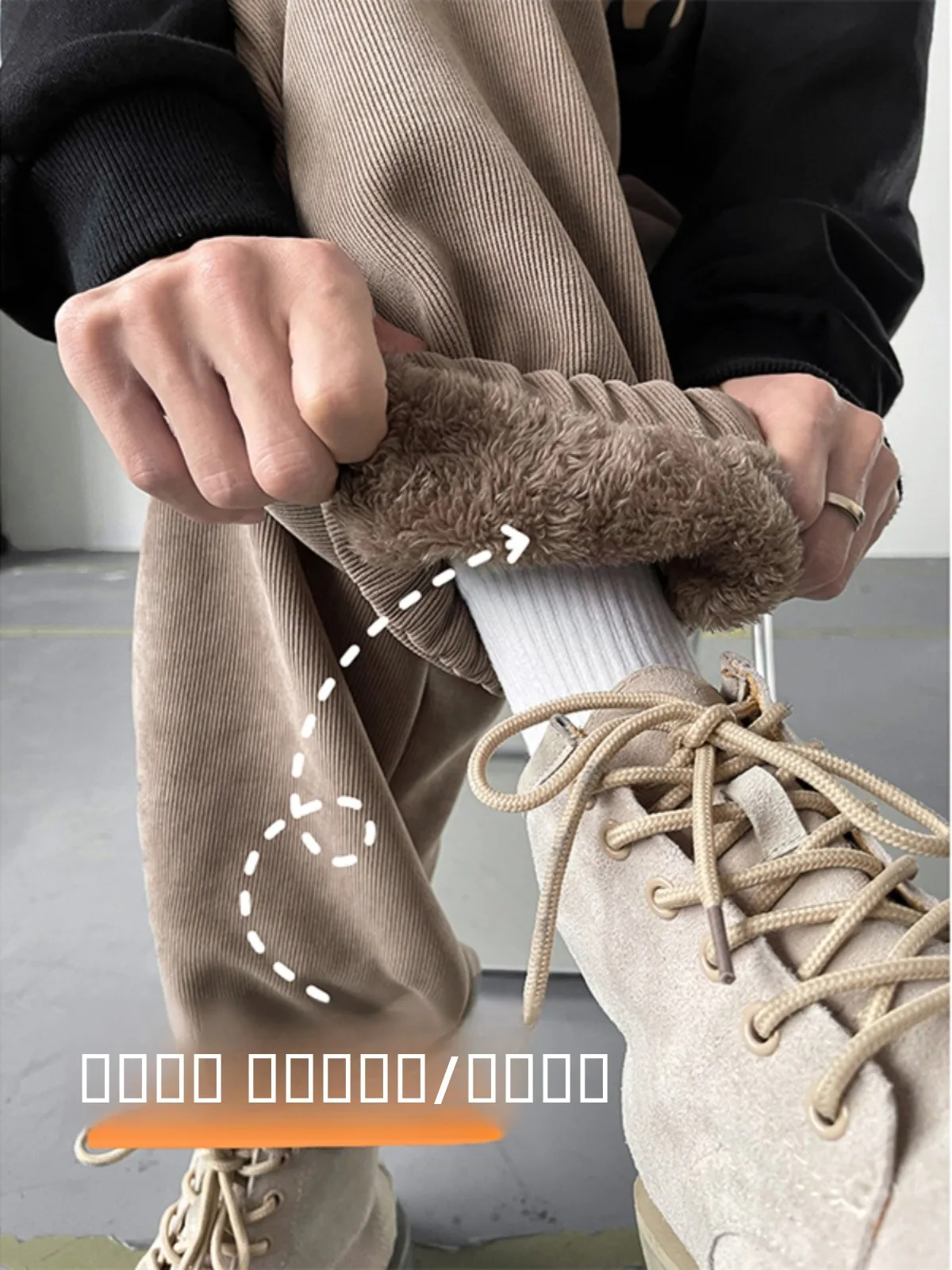 

Мужские вельветовые брюки с утолщенной подкладкой из овечьего меха, коричневые, с эластичным поясом, повседневные, в американском стиле, для молодежи, Vitali Sle