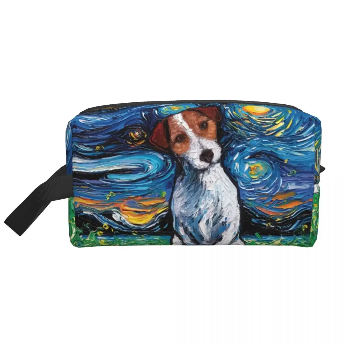 Custom Jack Russell Terrier Pop Art Toiletry Bag Women Dog Lover Makeup Cosmetic Organizer Ladies Beauty Storage Dopp Kit Case