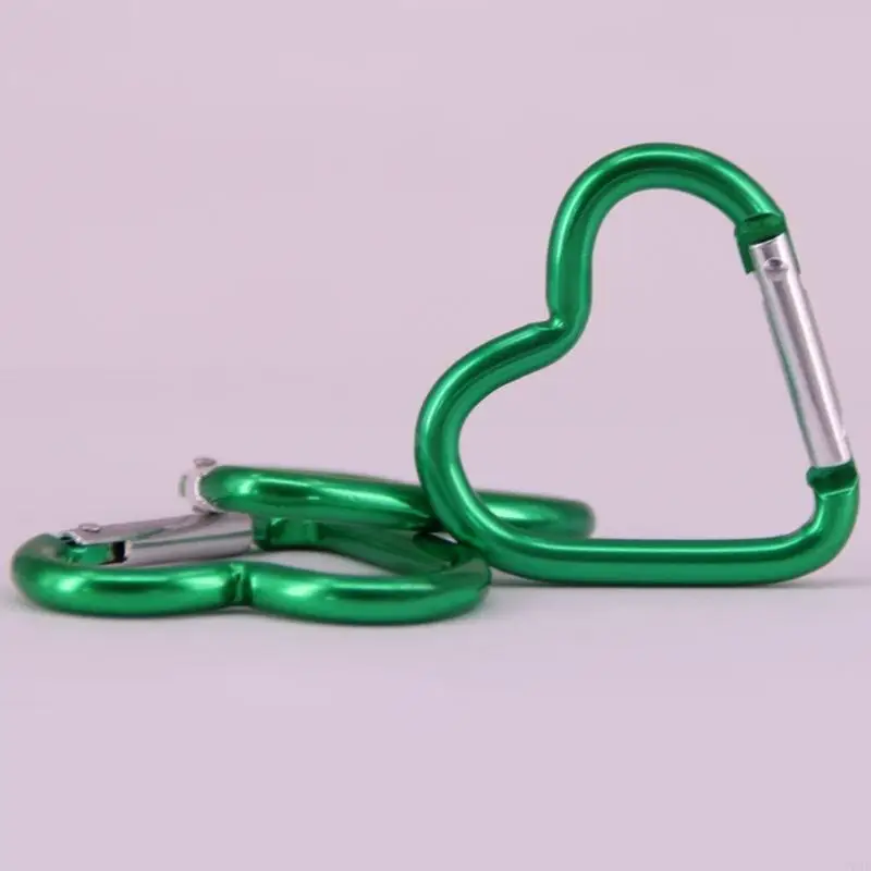 Y08C Heart Hooks Carabiner Hook Clip Key Holder Aluminum Alloy Keychain Clips for Outdoor Traveling Walking