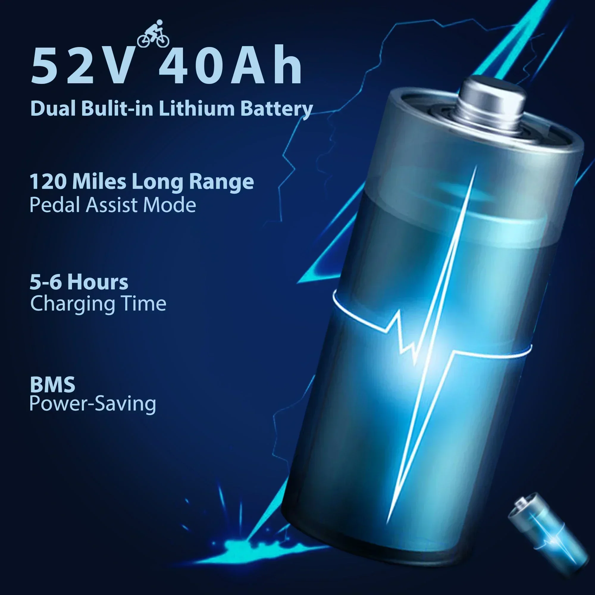 Ridstar Q20 Electric Bike 2000W 52V 40AH Waterproof Powerful Dual motor 20*4.0 Fat Tire For Mountain Electric Bicycle For Adult