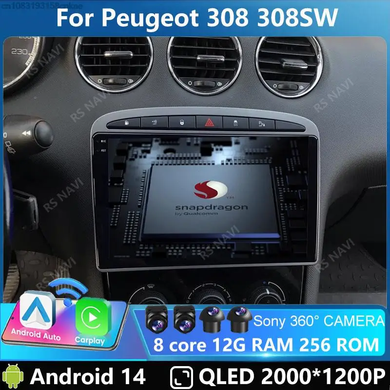 

Android 14 Car Radio for Peugeot 308 308SW 2007-2015 408 2012-2020 2 DIN Multimedia Video Player GPS Navigation Stereo Head Unit