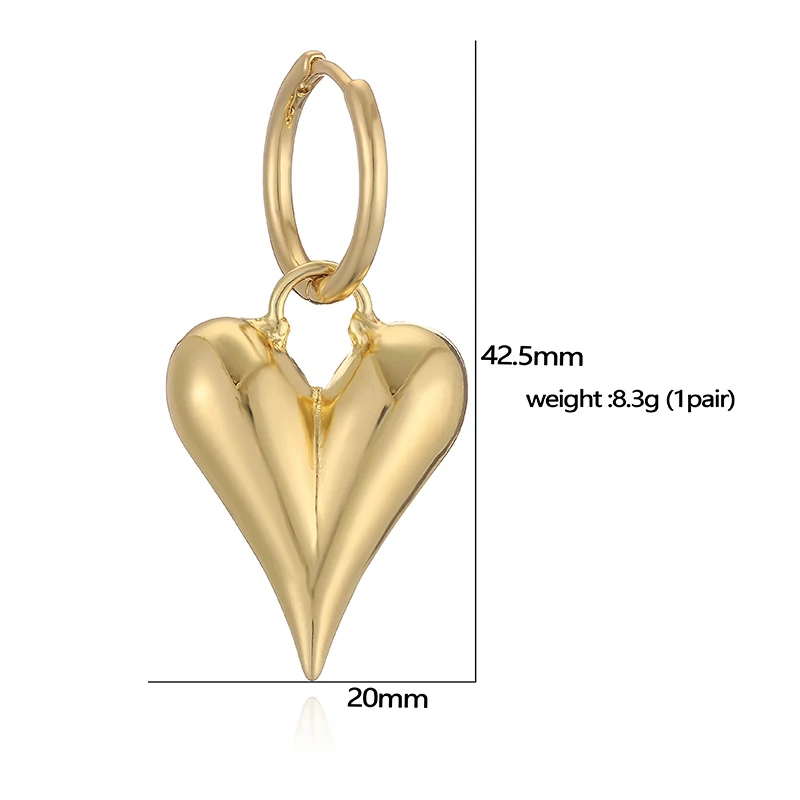 HECHENG, Brass 18K gold-plated Heart pendant necklace earrings for women\'s fashion jewelry wholesale