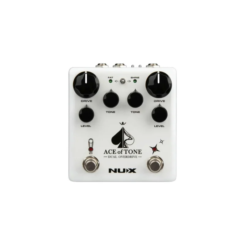 NUX Ace of Tone NDO-5 pedaal, effecten voor elektrische gitaar, dubbel overdrive-pedaal, gestapeld delay-pedaal