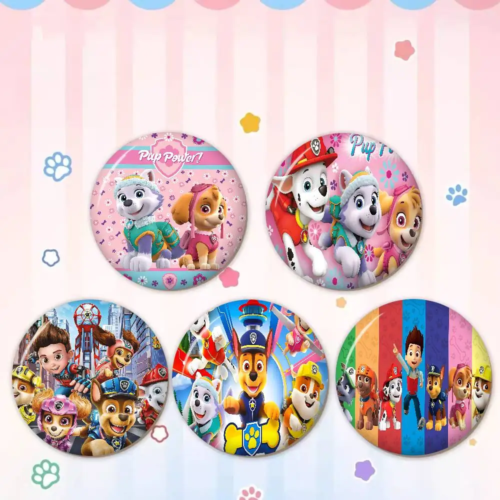 Anime P-Paws-P-PatrolS-Cute Anime Button Pin Handmade Brooch for Clothes Cartoon Badge Backpack Decoration Jewelry Accessories