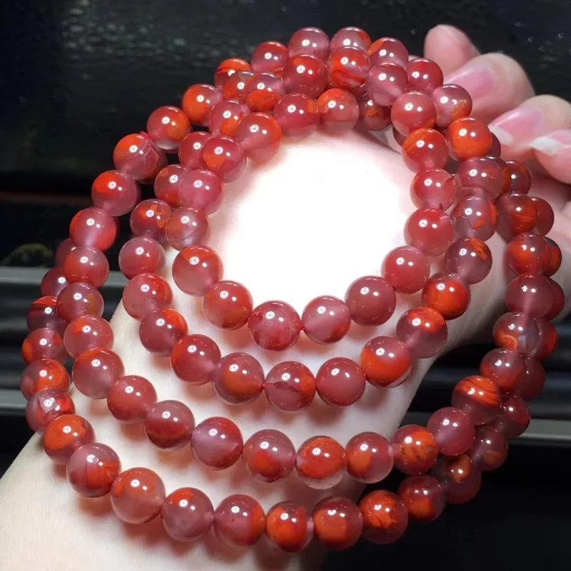 

Factory Natural Liangshan South Hongchuan Material round Beads Multi-Circle Bracelet Clean and Seamless Jewelry Br