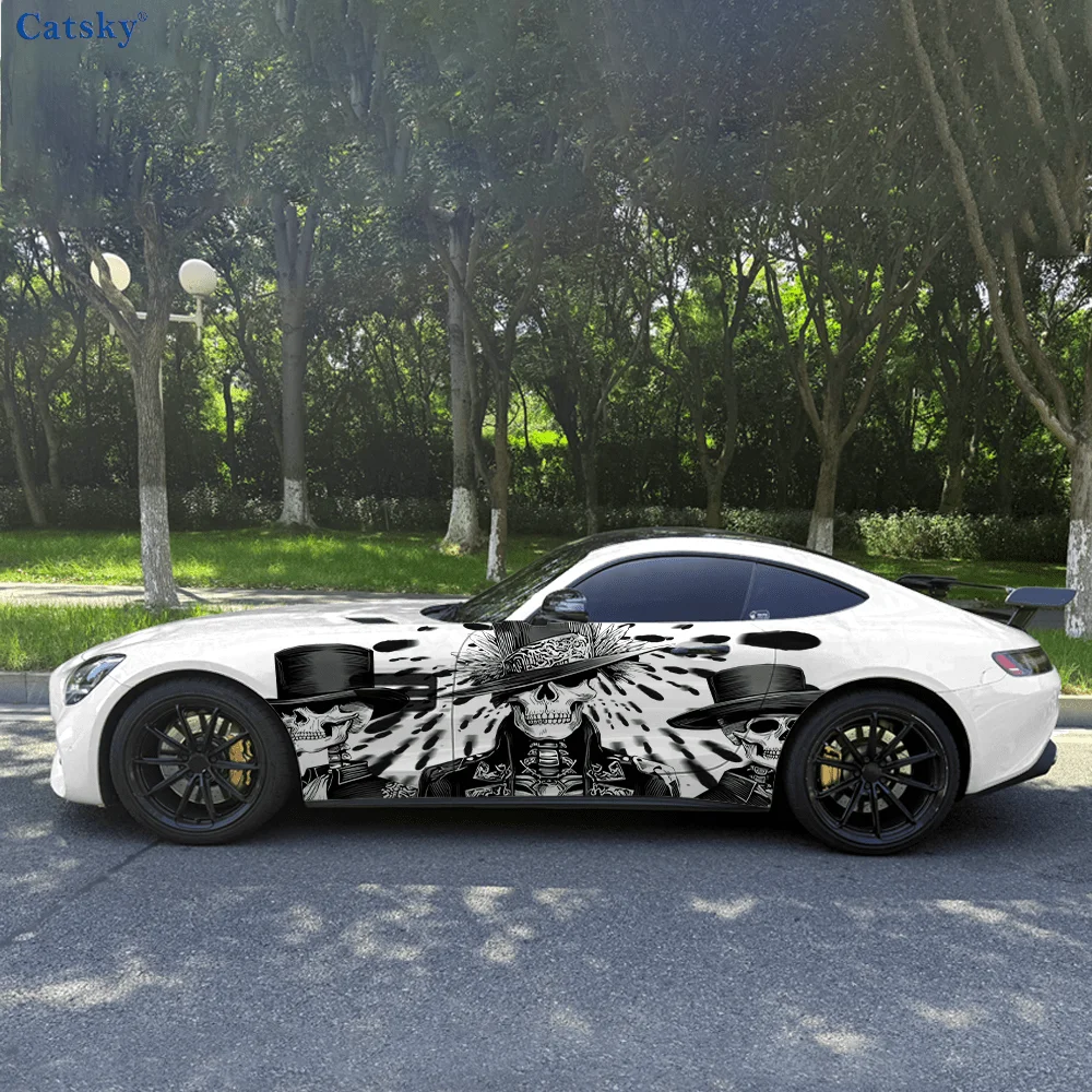 

Ретро шляпа с черепом, черная автомобильная виниловая наклейка, самоклеящаяся наклейка из ПВХ, подходит для грузовиков, внедорожников, украшения, автоаксессуары, подарок