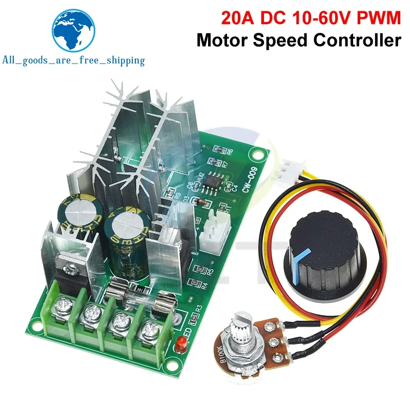 DC10-60V DC 10-60V Motor Speed Control PWM Motor Speed Controller Switch 20A Current Voltage regulator High Power Drive Module