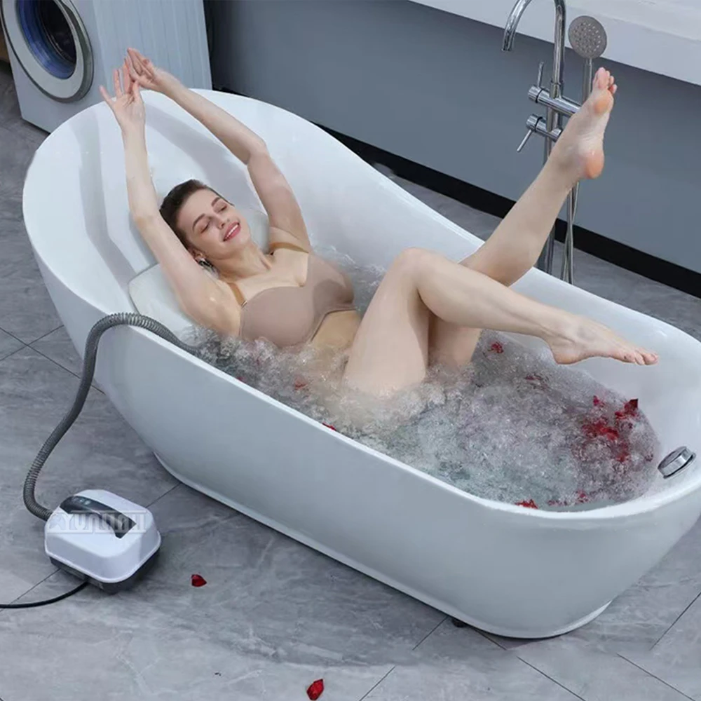 

Electric Bathtub Bubble Massage Mat Anti-Slip Waterproof Full Body Spa Home Bathtub Bubble Machine for Relaxation
