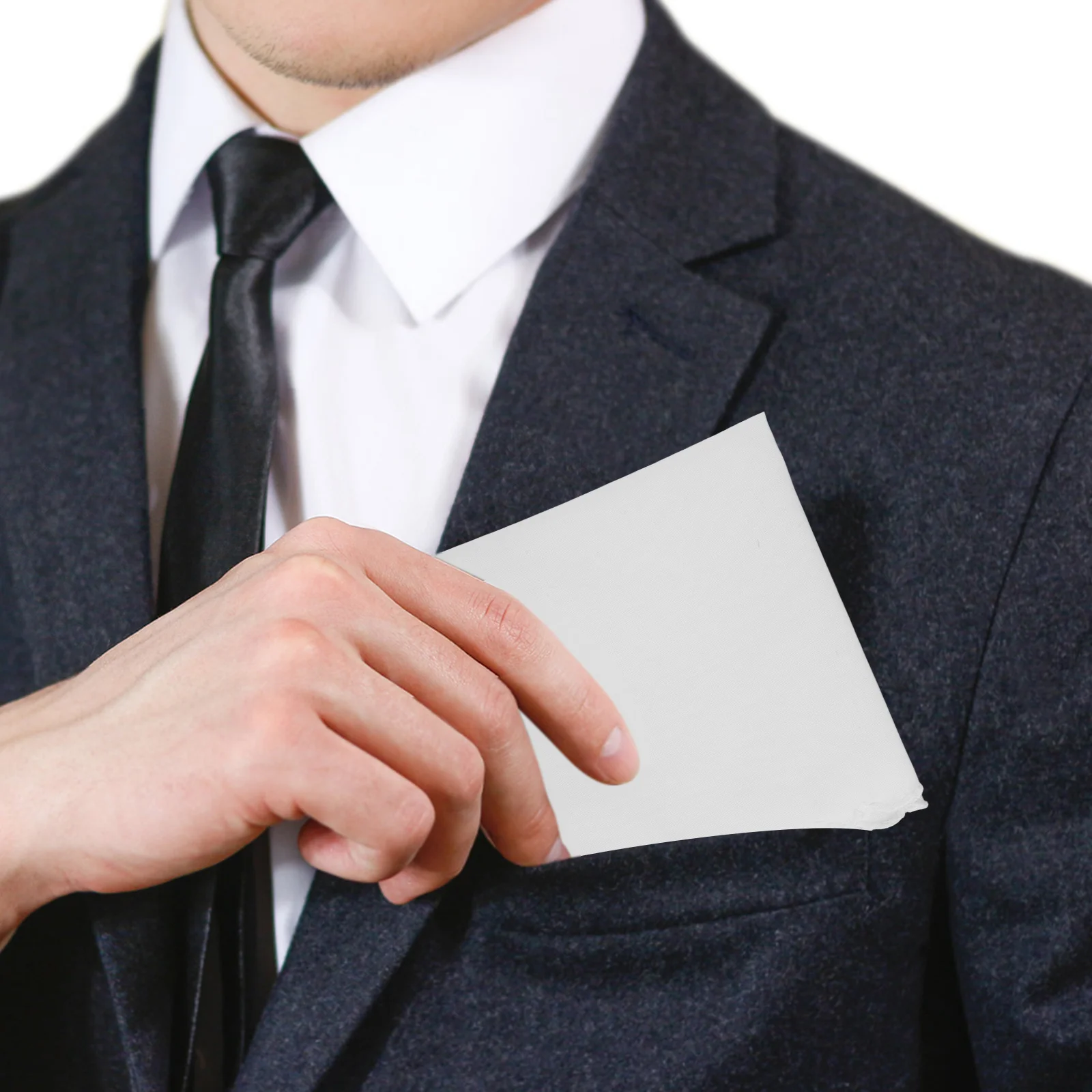 10 قطعة مناديل ناعمة من القطن الخالص مقاس 11.79 بوصة مربعة بيضاء قابلة للتنفس لجيب البدلة للاستخدام اليومي ماكينة قابلة للغسل للرجال والنساء لحفلات الزفاف