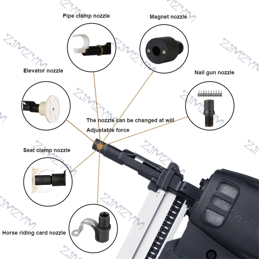 QDS-40 Gas Nail Gun Multi-function 2nd Generation Pneumatic Nailer Electric Nail Gun Water Electricity Woodwork Steel Nail Gun