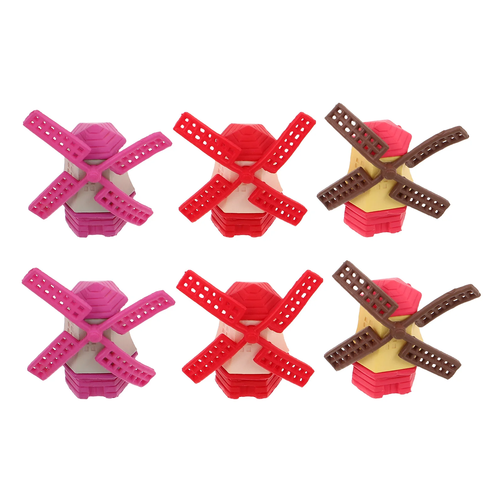 

6pcs Mini Windmill Craft Resin Micro Landscape Garden Decor Fairy Garden Accessories For Terrarium Bonsai Cake Topper Ornament