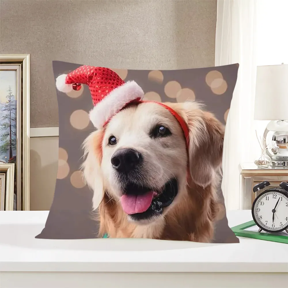 Moda Merry Christmas Labrador Retriever Pillow Cover 3D Print Animal Polyester Pillowcase Office Home Decoration Drop Shipping