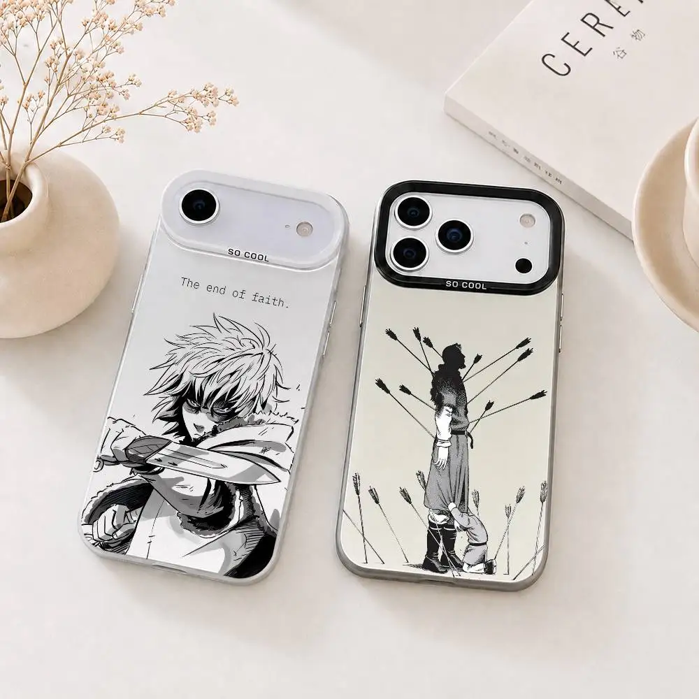 Anime Vinland Saga drawing Phone Case For iPhone 17,16,15,14,13,12,11 Plus,Pro Max,XS,Colorful Silver Phone case Funda Cover