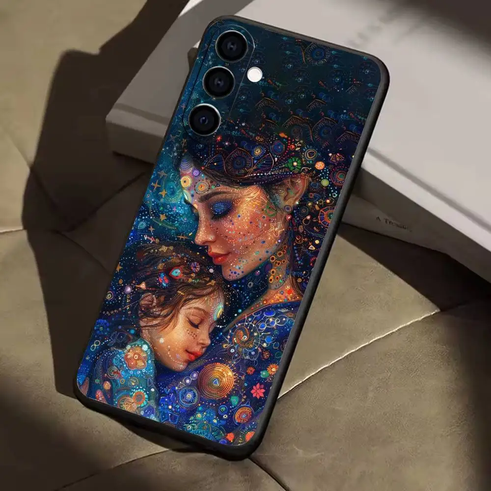 Hermosa madre e hija funda de teléfono para Samsung Galaxy A20,21s,22,31,32,52,53,72,73,80,91 carcasa negra suave