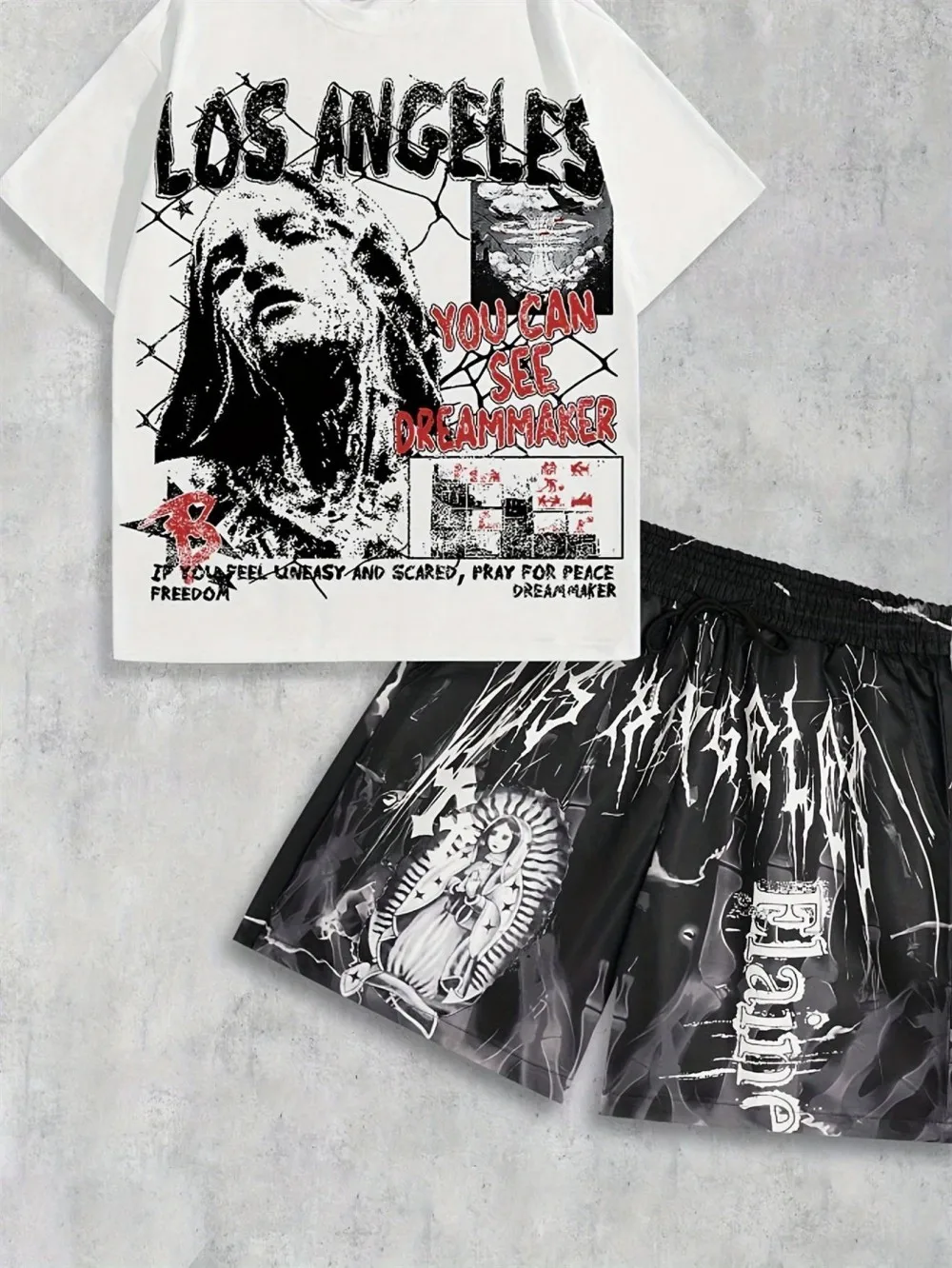 

Хит продаж, новые мужские летние ретро-принты с буквенным принтом, удобные и дышащие футболки с круглым вырезом и шорты, комплект уличной уличной одежды