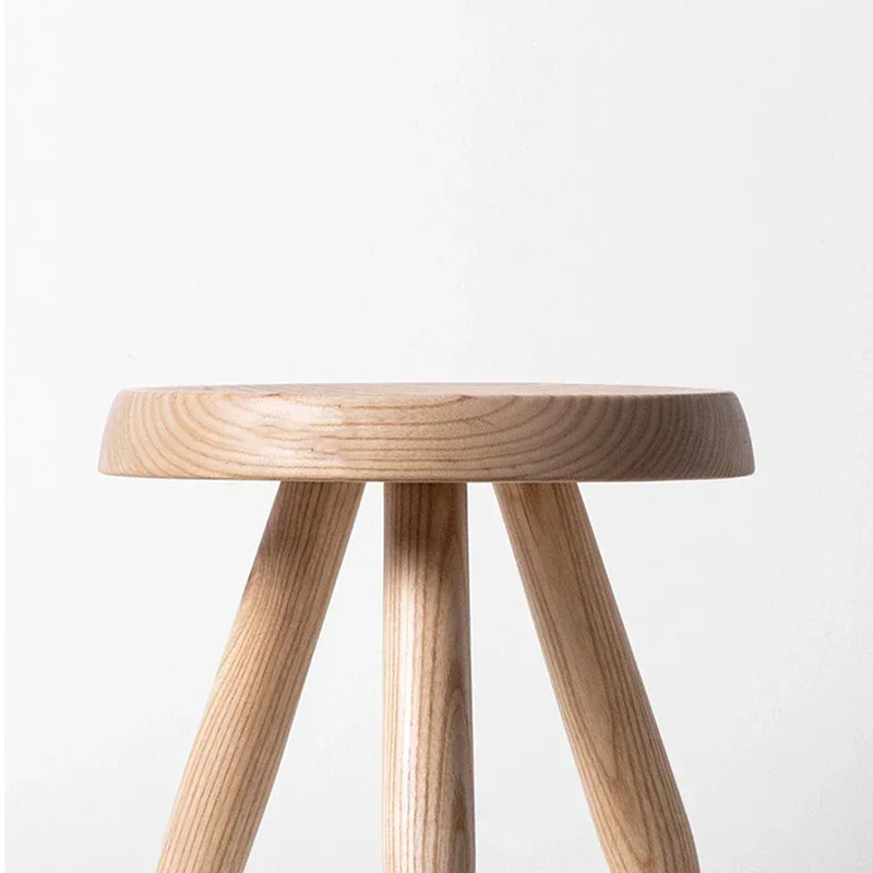 

Nordic Living Room Furniture Solid Wood Round Stool Porch Shoe Changing Stool Office Footrest Mobile Seat Simple Modern Chair