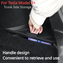 Rear Trunk Side Storage Box for Tesla Model 3 Highland 2024 Space Fire Extinguisher Partition Decoration Modeling Accessories