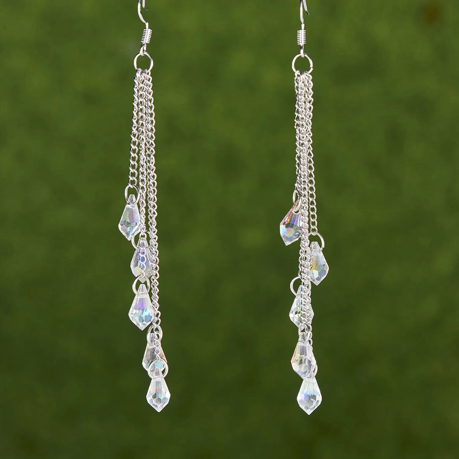 Exquisite bunte Wassertropfen Kristall Quaste Haken Ohrringe für Frauen elegante glänzende baumelnde Metall Ohrringe Party Schmuck Geschenke – Detail 4