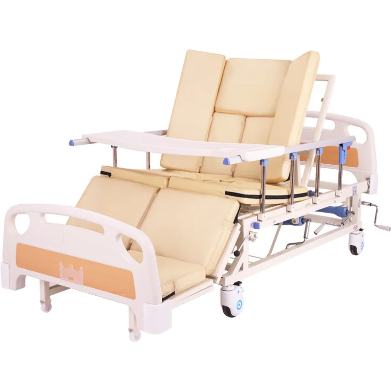 Multifunctional full curved nursing bed manufacturer hospital patient guardrail medical bed with toilet hole for the elderly