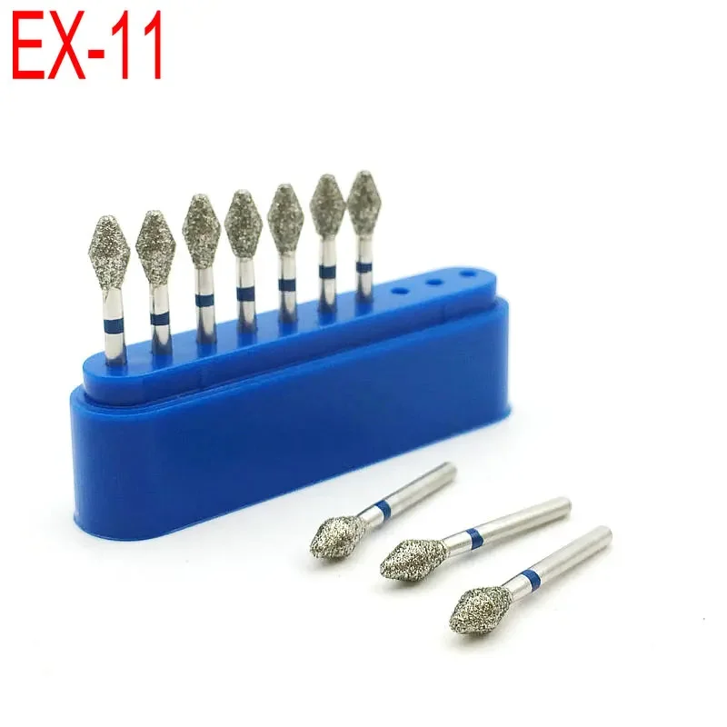 10pcs/set FG 1.6M Dental Diamond Burs Drill for Teeth Whitening Polishing High Speed Handpiece Dental Burs EX-11