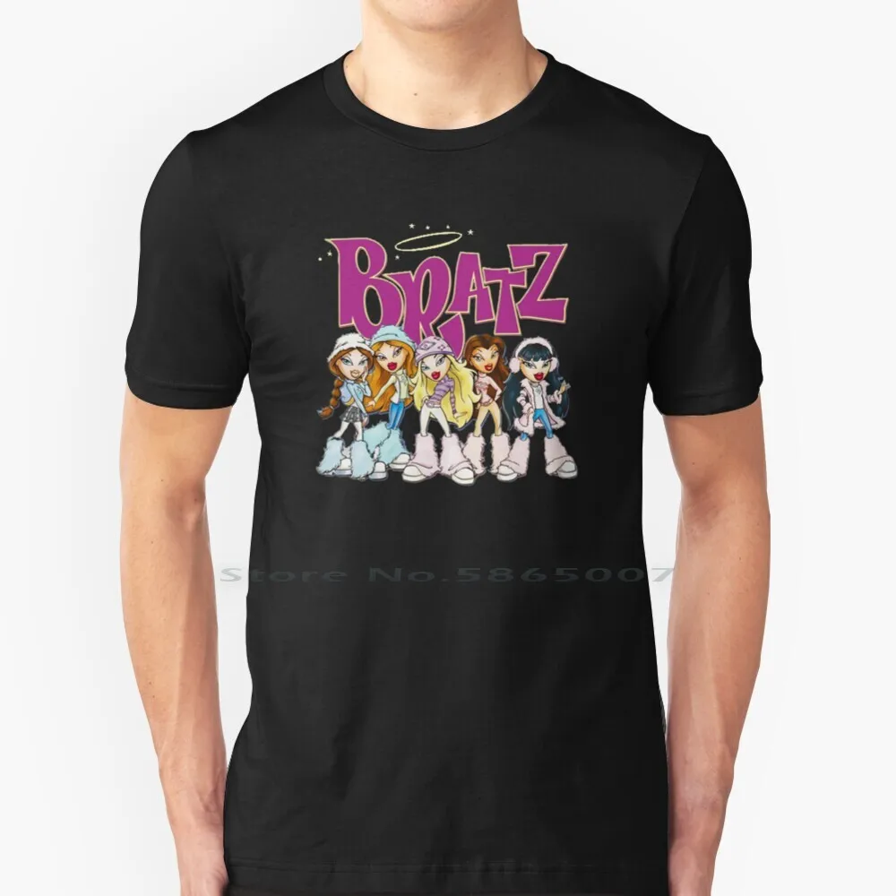 Bratz 100% Cotton T Shirt Yasmin Jade Cloe Sasha Brats Dolls Y2k 90s 2000s Vintage Aesthetic Pink Purple Bratz Movie 80s